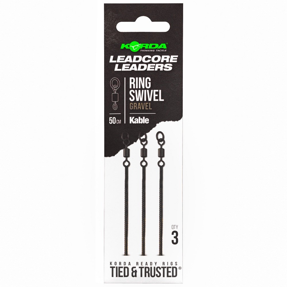 Korda Návazce Kable Leadcore Leader Ring Swivel 50 cm (2)